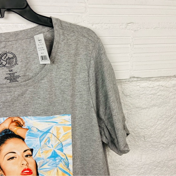 NWT SELENA FOREVER heather gray cotton short sleeve shirt size 1X - Picture 7 of 10